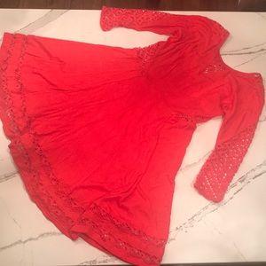 Bright red/orange free people dress